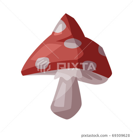 Amanita Poisonous Mushroom, Happy Halloween Object Cartoon Style Vector Illustration on White Background Amanita Poisonous Mushroom, Happy Halloween Object Cartoon Style Vector Illustration on White Background 69309628