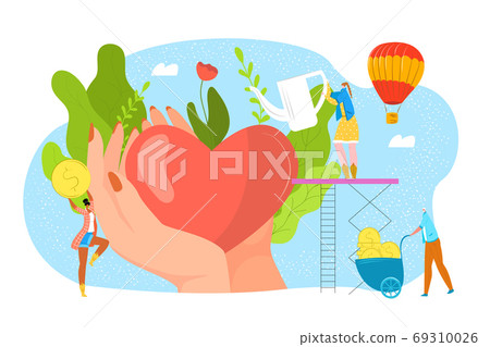 Donate blood, charity, philantrophy concept for donor day, help and save life vector illustration. Heart in loving hands, donation and money. Donate blood, charity, philantrophy concept for donor day, help and save life vector illustration. Heart in loving hands, donation and money. 69310026