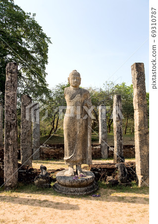 Ancient Buddha statue  in Polonnaruwa - vatadage temple, Sri lan 69310787