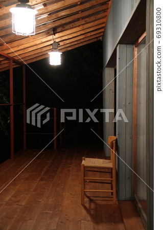 Chairs on the cottage terrace [night view] 69310800