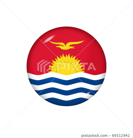 Round flag of Kiribati. Vector illustration. Button, icon, gloss 69312942