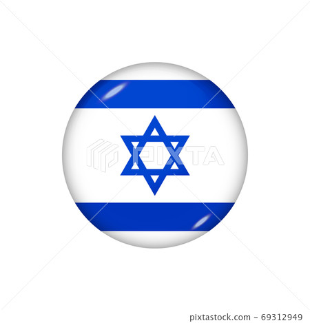Round flag of Israel. Vector illustration. Button, icon, glossy 69312949