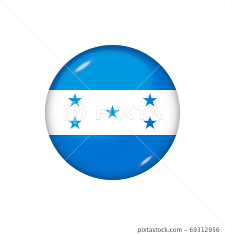 Round flag of Honduras. Vector illustration. Button, icon, gloss 69312956