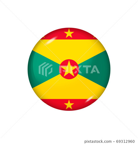 Round flag of Grenada. Vector illustration. Button, icon, glossy 69312960