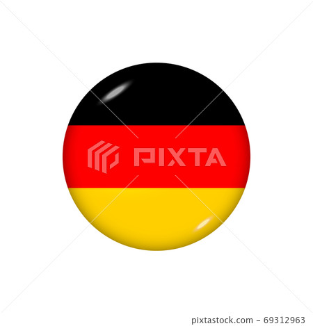 Round flag of Germany. Vector illustration. Button, icon, glossy 69312963