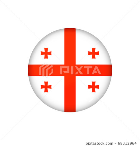 Round flag of Georgia. Vector illustration. Button, icon, glossy 69312964