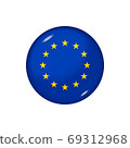 Round flag of European Union. Vector illustration. Button, icon, 69312968