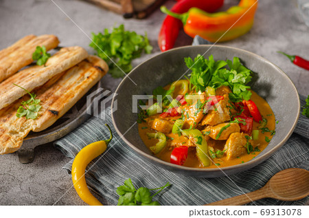 Spicy curry with meat and vegetable Spicy curry with meat and vegetable 69313078