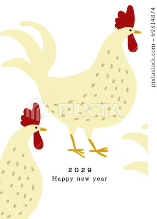 2029 Rooster Year New Year's card template 2029 Rooster Year New Year's card template 69314874
