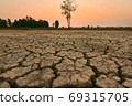 The fields are dry, the land is broken. And the evening sun. 69315705