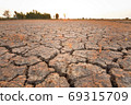 The fields are dry, the land is broken. And the evening sun. 69315709