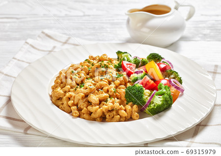vegan mac and cheese with veggies salad vegan mac and cheese with veggies salad 69315979
