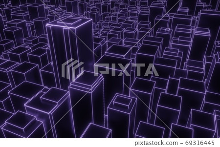 synthwave abstract city downtown background 3d render synthwave abstract city downtown background 3d render 69316445