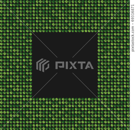Background made of green sequins, glitters dots Background made of green sequins, glitters dots 69316871