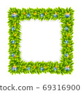 Square frame made of fir branches vector illustration 69316900