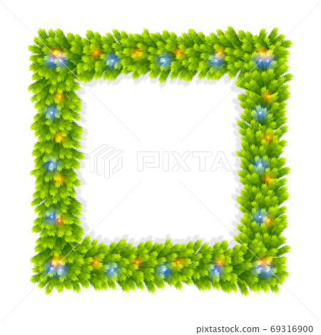 Square frame made of fir branches vector illustration 69316900