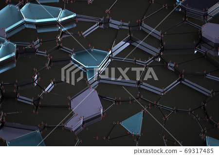 Broken Glass With Sharp Pieces Over Black Stock Photo, Picture and