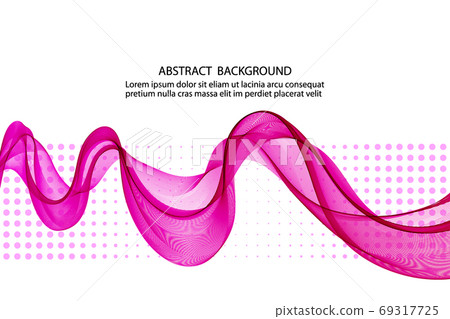 Abstract pink waves background. Dynamic vector background. 69317725
