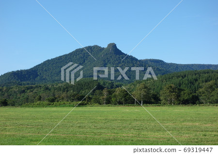 Summer fresh green field and green mountains Summer fresh green field and green mountains 69319447
