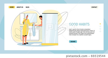 Good family habits landing page design template 69319544