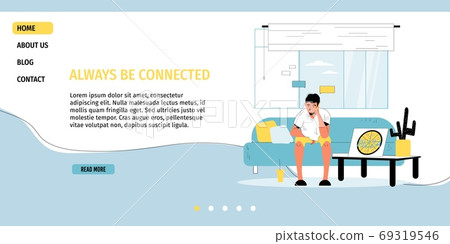 Always stay connected landing page design template 69319546
