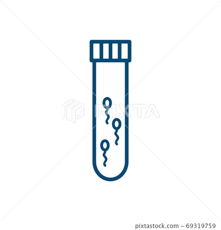 sperm test tube line icon, vector color 69319759
