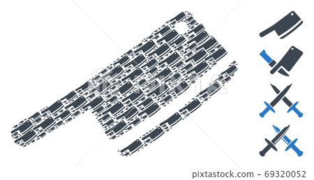 Butchery Blade Recursive Mosaic of Self Items - Stock Illustration ...
