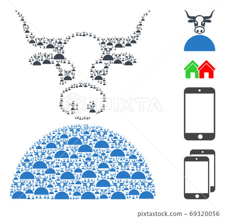 Cow Fractal Mosaic of Self Items - Stock Illustration [69320056] - PIXTA