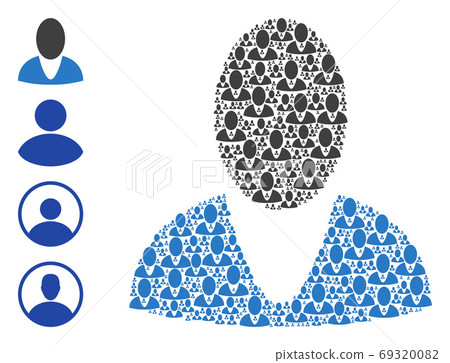 Guy Profile Recursion Mosaic of Self Items - Stock Illustration ...