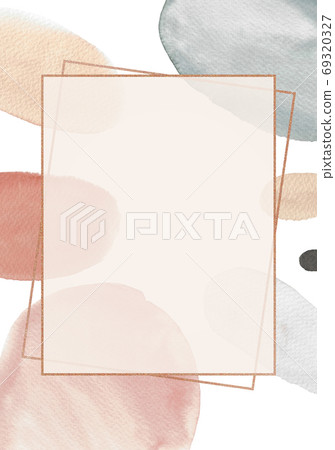 棕色水彩和方形邊框 69320327