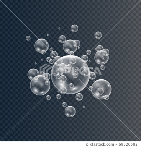 Realistic soap bubbles. 69320592