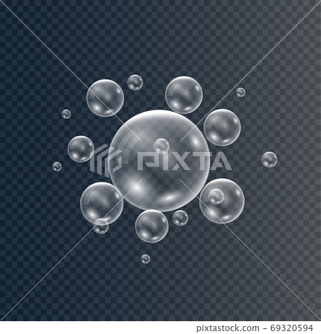 Realistic soap bubbles. 69320594
