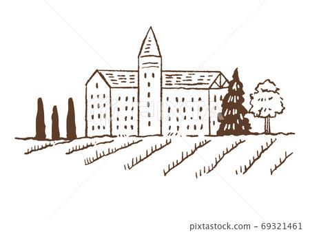 復古和時尚的插圖素材:歐洲建築/鄉村/線條圖 復古和時尚的插圖素材:歐洲建築/鄉村/線條圖 69321461