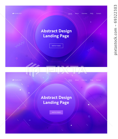 Electric Blue Abstract Circle Shape Landing Page 69322383