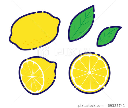 檸檬圖設置材料/矢量 69322741