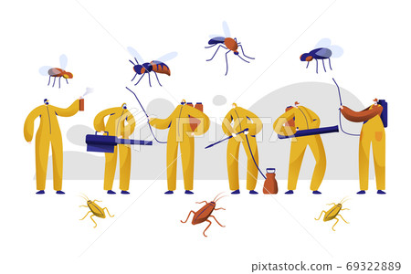 Mosquito Pest Control Professional Character Set 69322889