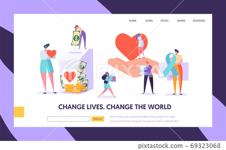 Charity Donation Change the World Landing Page 69323068