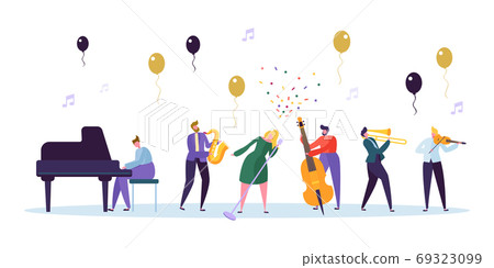 Female Singer and Jazz Band Concert Musician Female Singer and Jazz Band Concert Musician 69323099