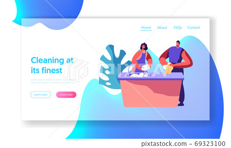 Family Kitchen Cleaning Time Web Page. Housework Family Kitchen Cleaning Time Web Page. Housework 69323100