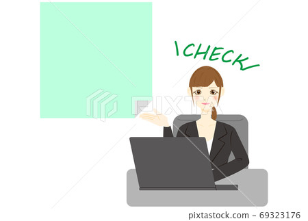 PC female office worker balloon check PC female office worker balloon check 69323176