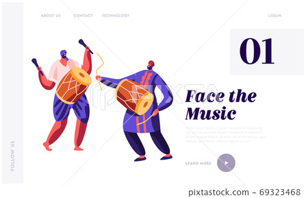 Indian Musicians Playing Music at Festival 69323468