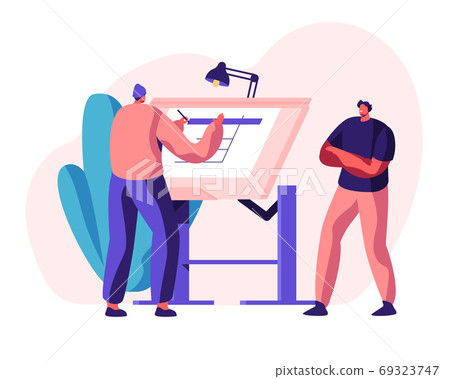 Engineer Architect Work on Draft Project 69323747