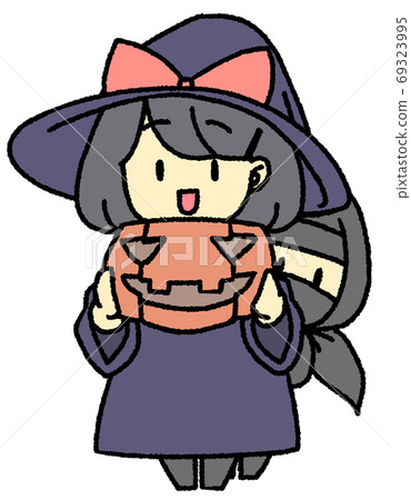 Siblings who came to get Halloween sweets 69323995