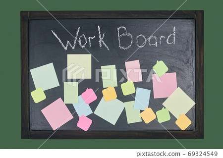 working board stickers for writing, flatlay close up copies space one 69324549