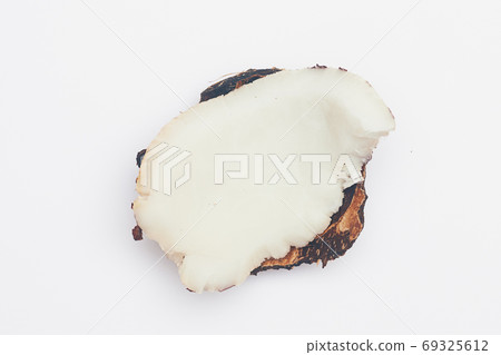 piece of coconuts on white background isolate, copy space, flatley piece of coconuts on white background isolate, copy space, flatley 69325612