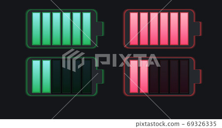 Set of various types of transparent batteries charge Set of various types of transparent batteries charge 69326335