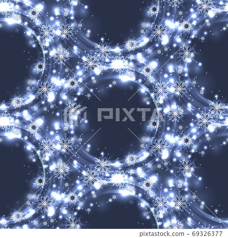 Seamless festive texture with snowflakes, sparks and twists. 69326377