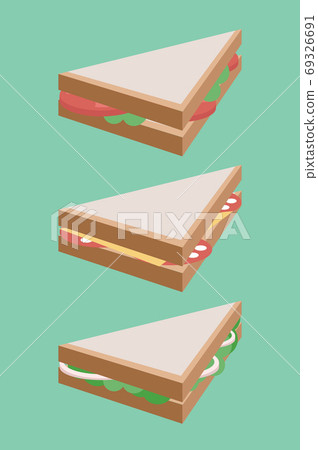 Vector flat illustration of isometric sandwich. 69326691