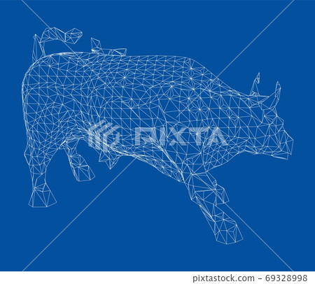 The Charging Bull. Vector The Charging Bull. Vector 69328998