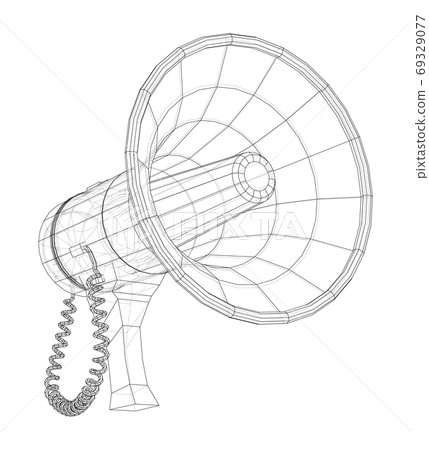 Megaphone concept outline. Vector Megaphone concept outline. Vector 69329077